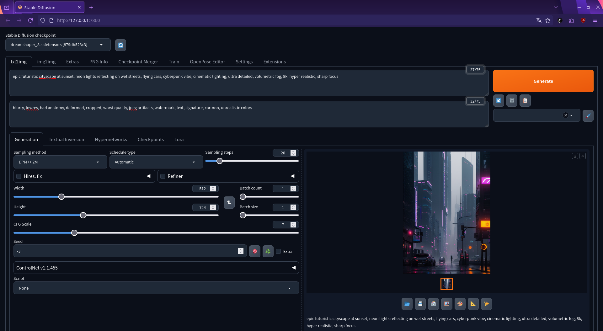 Automatic1111 Interface