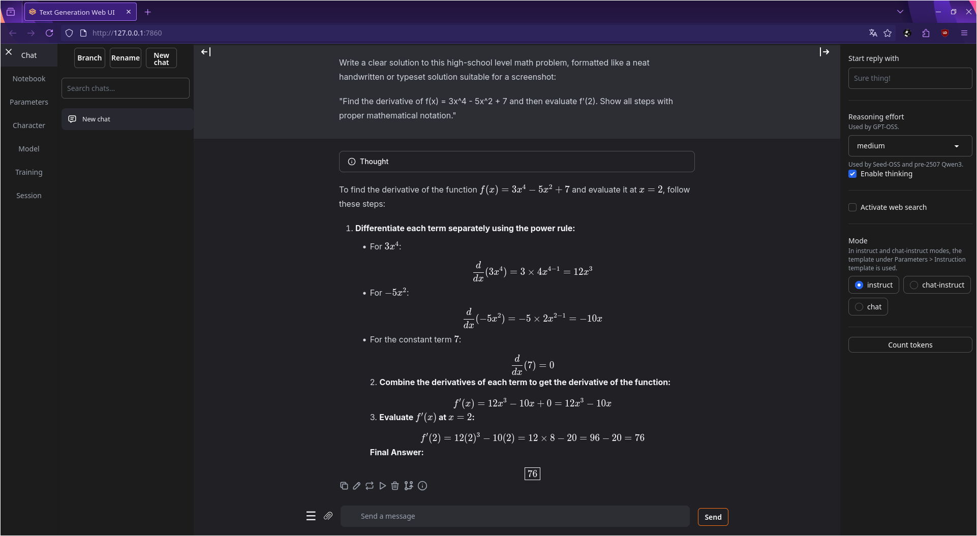 Text-Generierung Screenshot
